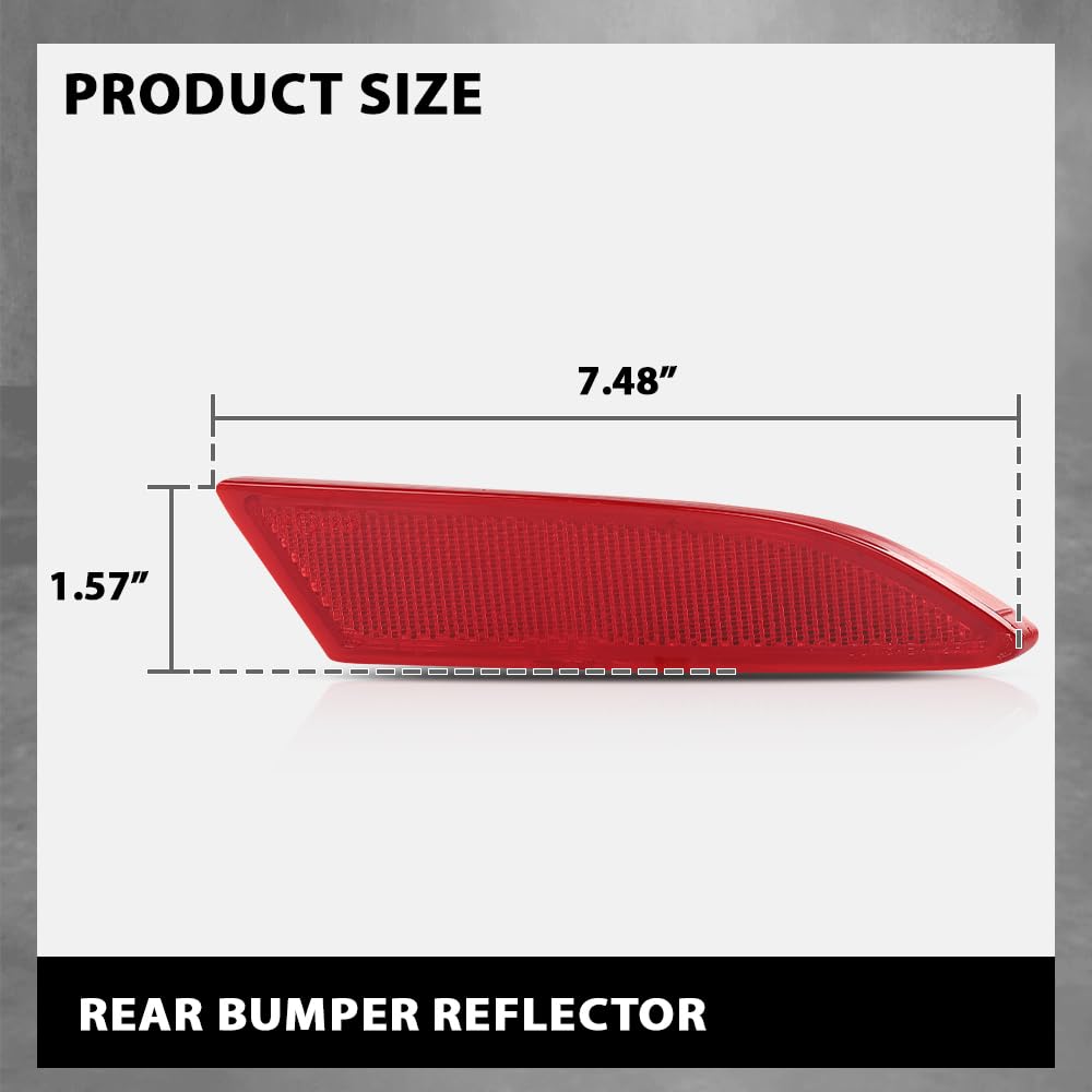 G-PLUS Rear Right Bumper Reflector, Compatible with Ford Focus S SEL Titanium 2012-2018, Passenger Side, FO1185101, BM5Z13A565A