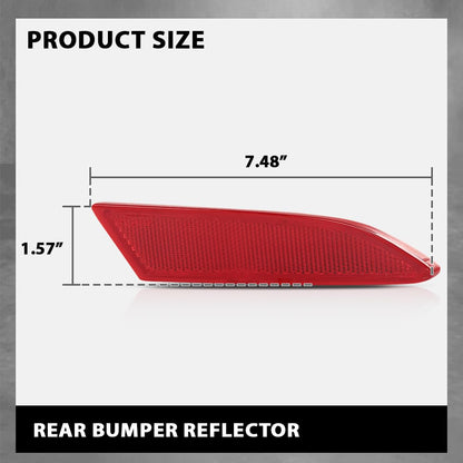 G-PLUS Rear Right Bumper Reflector, Compatible with Ford Focus S SEL Titanium 2012-2018, Passenger Side, FO1185101, BM5Z13A565A