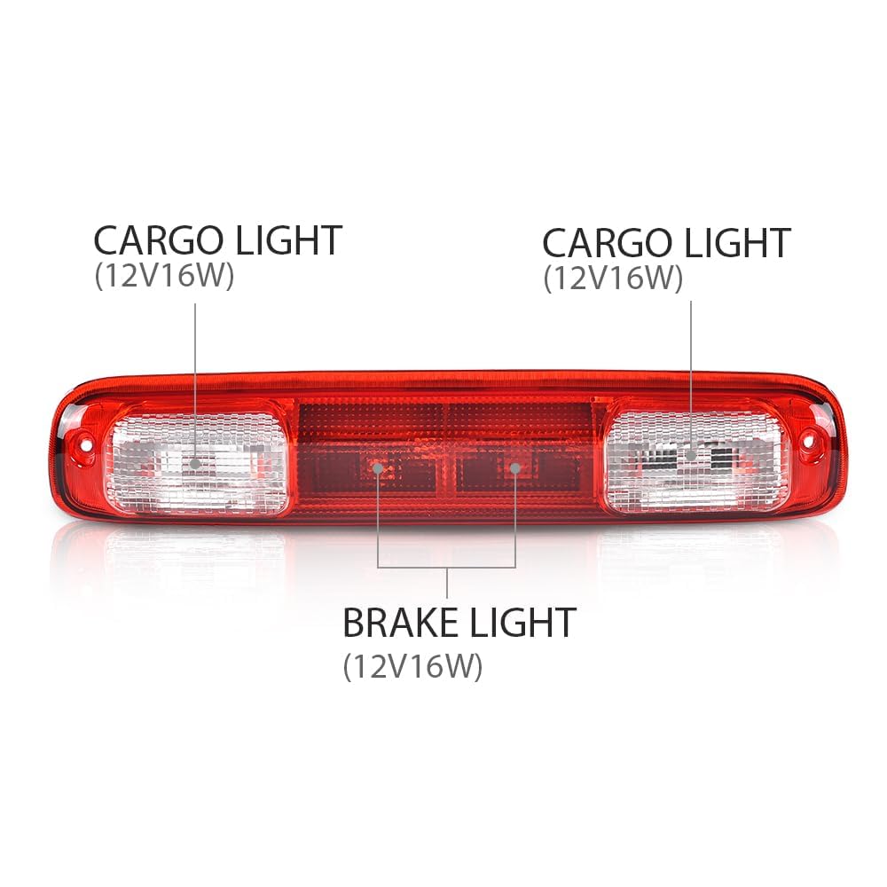 G-PLUS High Mount 3rd Brake Light w/Bulb Compatible with Chevy Silverado GMC Sierra 1500 2500 3500 & HD Models 1999-2006,Fit Chevy Silverado GMC Sierra Classic Models 2007 923-240 15884341