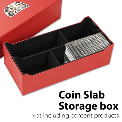 G-PLUS Coin Slabs Storage Box Compatible with PCGS, NGC, ANACS, EVERSLAB, QUICKSLAB for 50 Certified Coins Holders Red