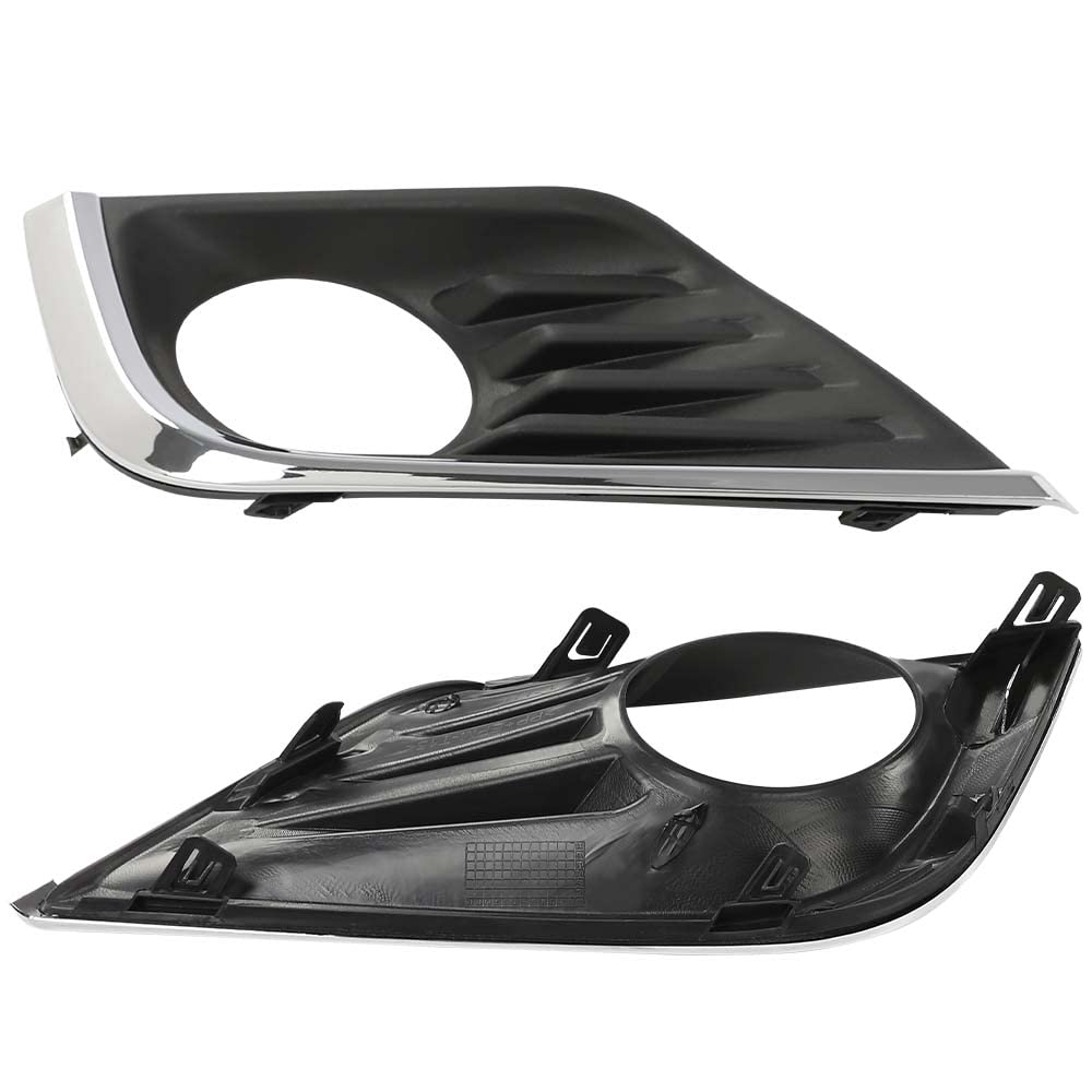G-PLUS Pair Front Bumper Fog Light Lamp Bezel Covers w/Chrome Trim Compatible with 2016 2017 2018 Nissan Altima 62256-9HS0B+62257-9HS0B NI1038141+NI1039141