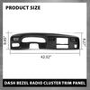 G-PLUS Dash Bezel Radio Cluster Trim Panel W/o Hole Compatible with Ford F250 F350 Super Duty 1999-2004 Dashboard Black