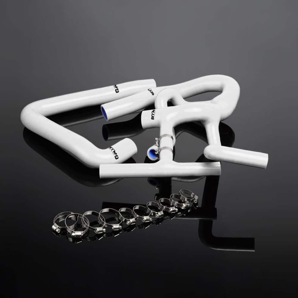 G-PLUS Silicone Radiator Coolant Pipe Hose Kit Clamps Compatible With 1997-2001 Austin/Rover For Mini Cooper S/MPI 1275 1.3L,White
