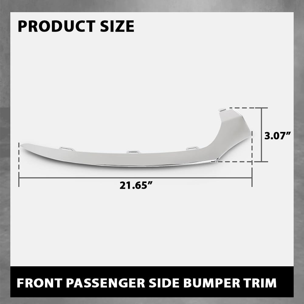 G-PLUS Front Outer Bumper Molding Driver Side Compatible with Benz C300 (submodel: 4Matic, Base) 2015-2018 For Models With AMG Styling Package, Without Night Package 2058851374