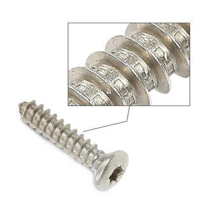 G-PLUS Chrome Headlight Bezel Marker Grille Trim Screws Kit Chrome Silver Stainless Steel (Thread #8, Length 13/16",Torx Pan Head with a 9/32" Outside Diameter) 11504069