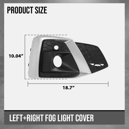 G-PLUS Front Bumper Fog Light Cover Left+Right Side Compatible with Audi A5 S5 2020 2021 2022 2023 8W6807681T3Q7 Chrome Black