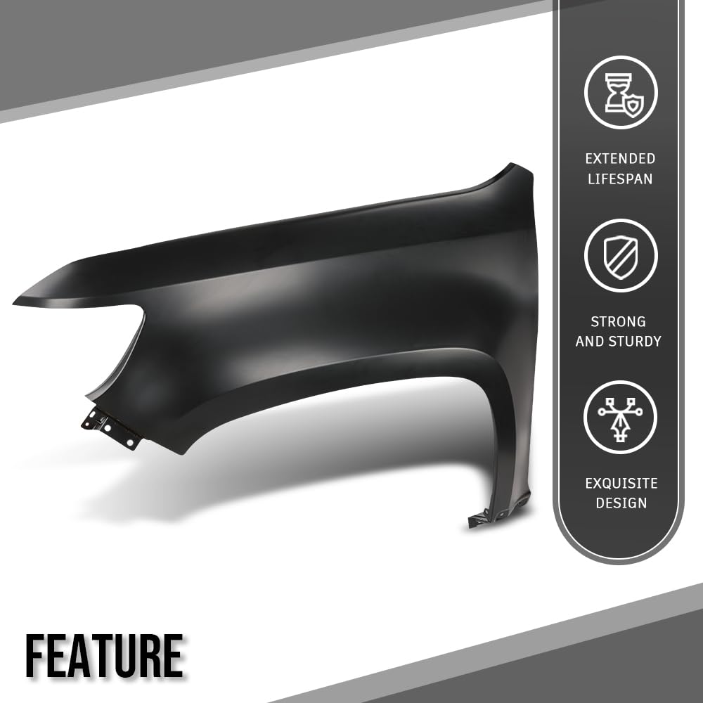 G-PLUS Front Fender Driver Side Compatible with Chevy Colorado Base 2015 2016 2017 2018 2019 2020, Fit Chevy Colorado (submodel: LT, WT, Z71) 2015-2022 23354494, GM1240404 Primed Black