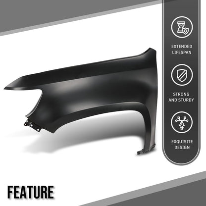 G-PLUS Front Fender Driver Side Compatible with Chevy Colorado Base 2015 2016 2017 2018 2019 2020, Fit Chevy Colorado (submodel: LT, WT, Z71) 2015-2022 23354494, GM1240404 Primed Black