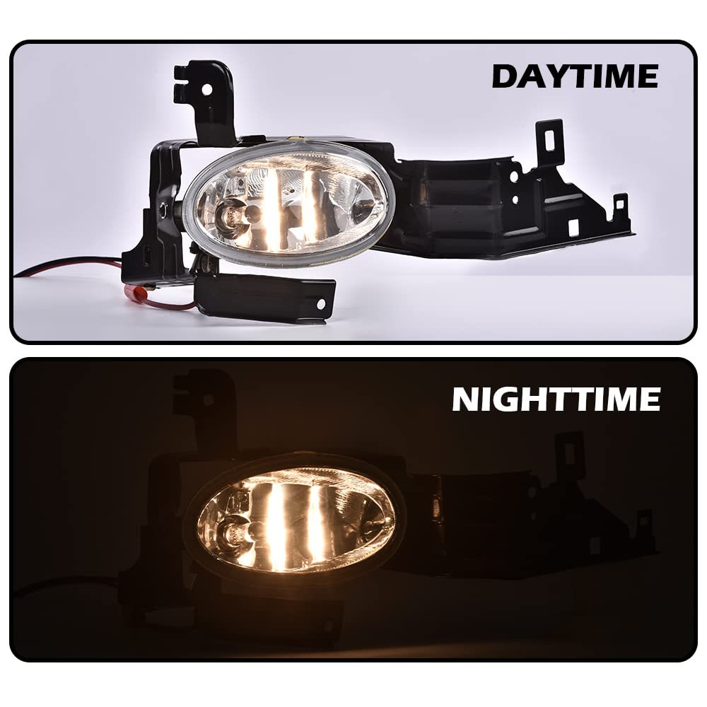 G-PLUS Bumper Fog Lights, Compatible with Honda Accord Sedan 2011 2012 Clear Lens Fog Lamps w/Switch Driver & Passenger Side