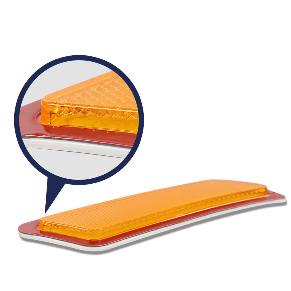 G-PLUS Bumper Reflector Compatible with 2012-2015 BMW 328i,63147274522, BM2555102, 63147274521,BM2554102 Front Driver & Passenger Side (Orange)