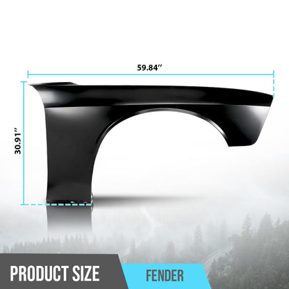 G-PLUS Front Right Passenger Side Fender Compatible with Dodge Challenger 2008-2023(Models without Wide Body Option) 68275470AA, CH1241285 Black