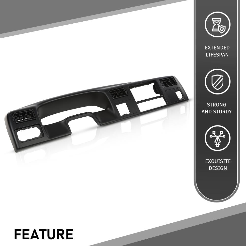 G-PLUS Dash Bezel Radio Cluster Trim Panel 4x4 Black Compatible with Ford F250 F350 Super Duty 1999-2004 with Hole