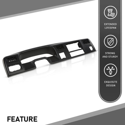 G-PLUS Dash Bezel Radio Cluster Trim Panel 4x4 Black Compatible with Ford F250 F350 Super Duty 1999-2004 with Hole