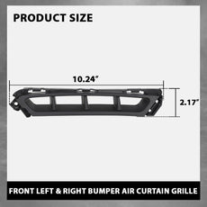 G-PLUS Front Bumper Air Curtain Grille for Hyundai Elantra 2019-2020 Black 2PCS Side View
