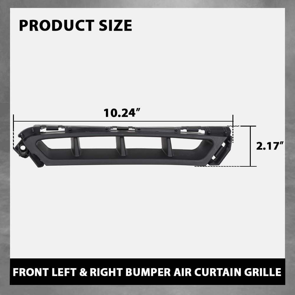 G-PLUS Front Bumper Air Curtain Grille Grill Compatible with Hyundai Elantra 2019-2020 86562F2AA0, 86561F2AA0 ‎Black Left & Right Pair