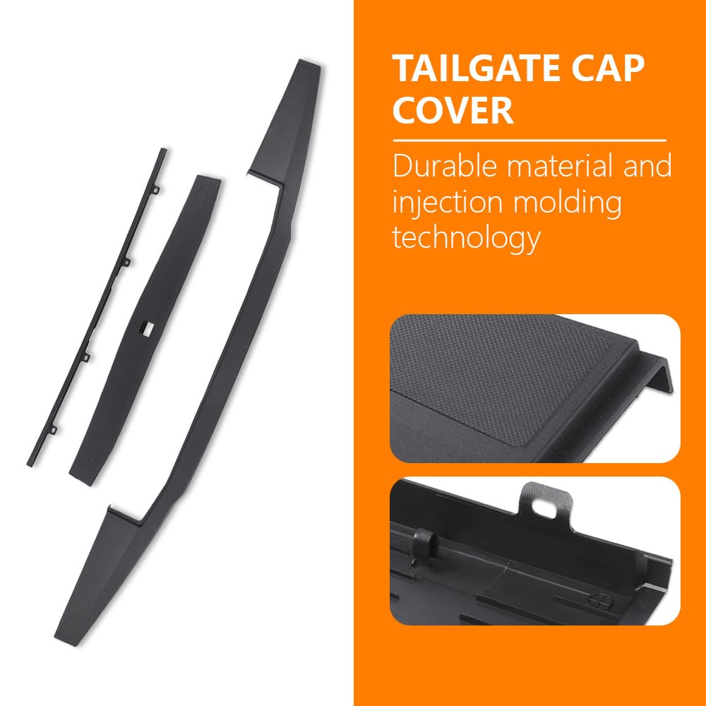 G-PLUS Complete Tailgate Cap Molding Kit 3 PCS Compatible with 2017-2020 Ford Super Duty F250 F350 (for Models with Integrated Tailgate Step ONLY) 324099266144