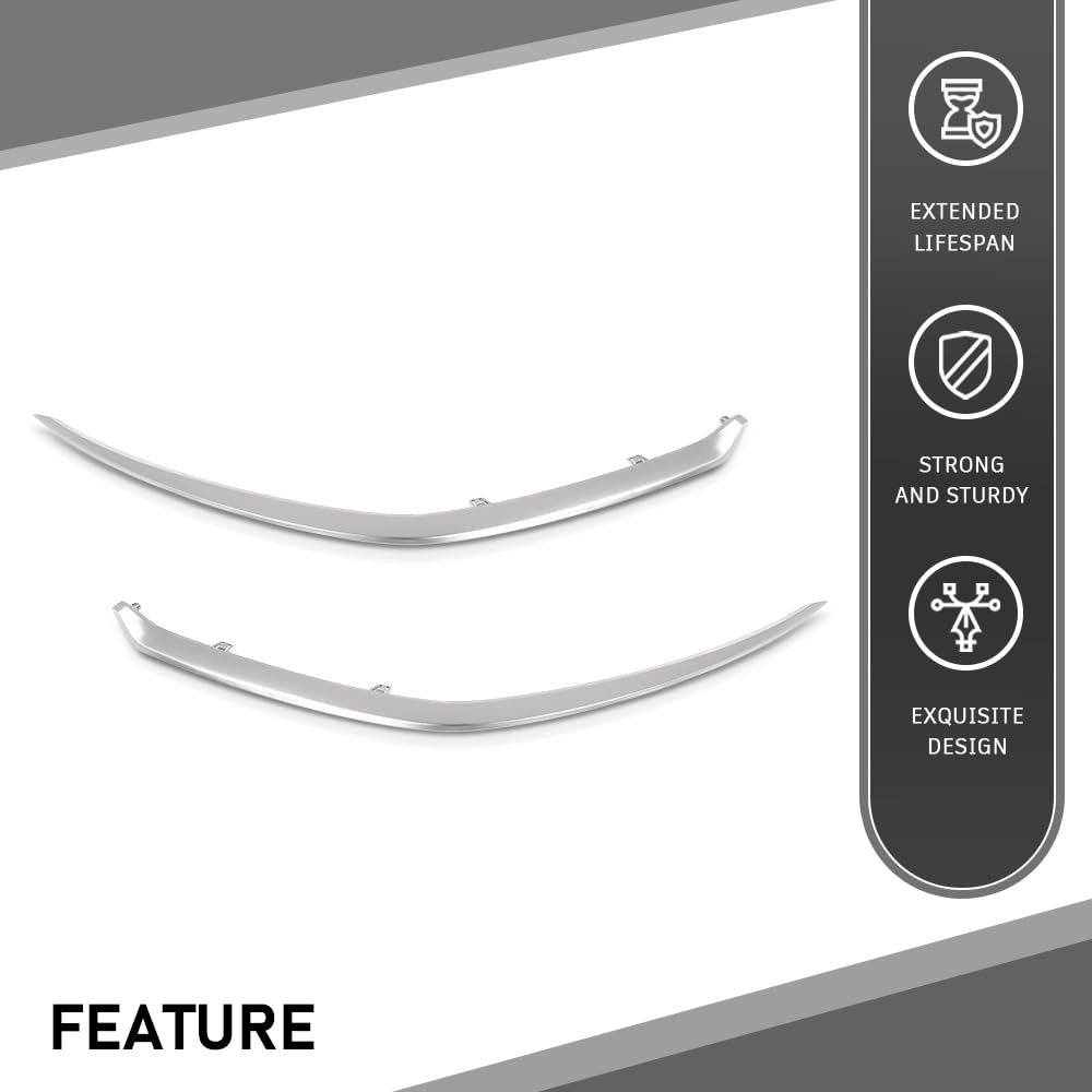 G-PLUS Pair Front Bumper Grille Molding Trim, Compatible with Kia Forte LX LXS GT L EX 2022-2024, 863A7-M7510, LH Driver & RH Passenger 2PCS, 863A8-M7510, 863A7M7510, 863A8M7510