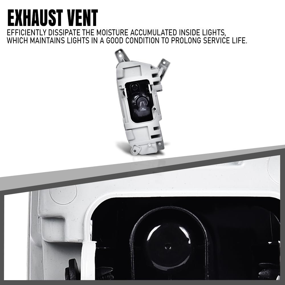 G-PLUS Front Driving Fog Light With Bezel Set Compatible with Kia Sorento 2014 2015 Smoke Lens Fog Lamp With Bulbs
