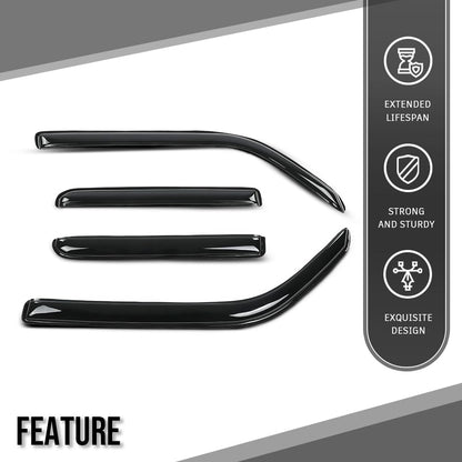 G-PLUS Outside Mount Ventvisor Sun Rain Guards Side Wind Deflector Compatible with Toyota 4Runner 2010-2024 Smoky