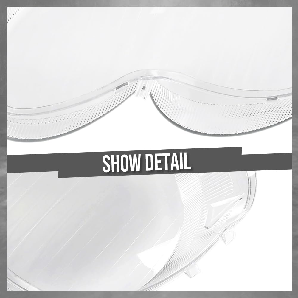 G-PLUS Headlight Lens Cover Compatible with Benz W230 SL500 SL600 SL55 2003-2008 Left & Right Pair Front Headlamp Lens Cover Clear