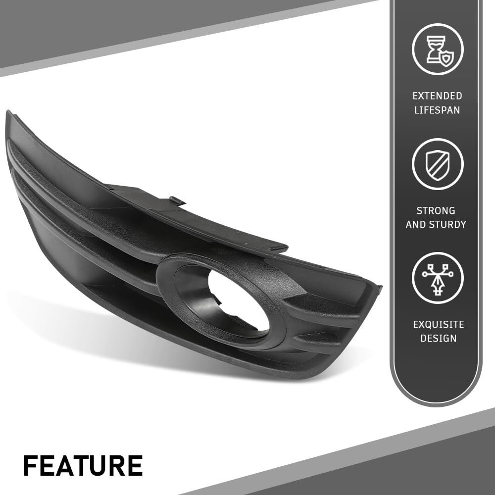 G-PLUS Pair Front Bumper Fog Light Covers Grille Bezels, Compatible with Audi Q5 Base 2009-2011/ Q5 Premium, Premium Plus, Prestige 2009-2012, Left Driver & Right Passenger Side 2PC, AU1038108