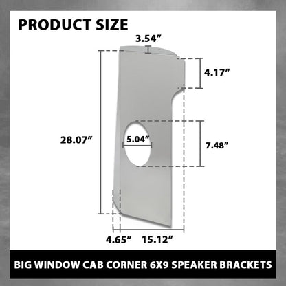 G-PLUS Cab Corner 6x9 Speaker Bracket Compatible with 1955-1959 Chevy GMC Big Window Cab Corner 6x9 Speaker Bracket