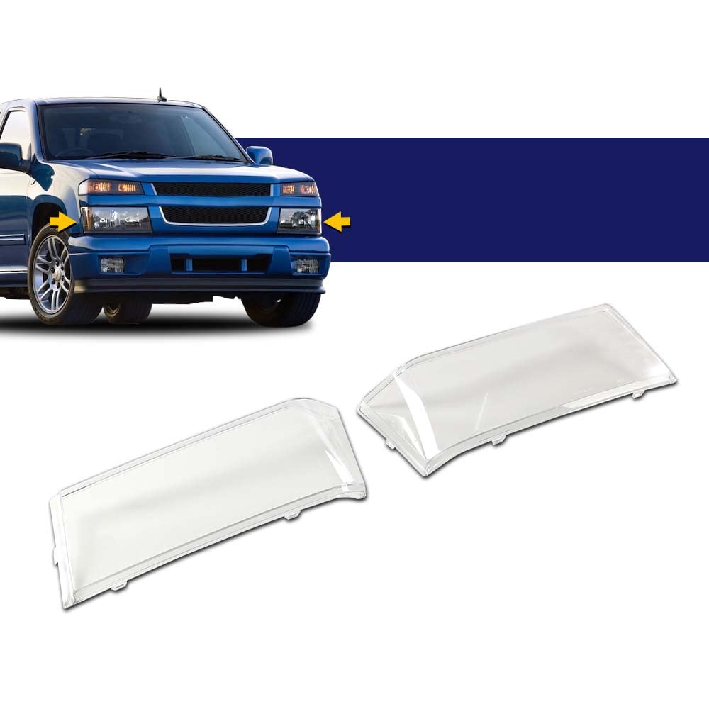 G-PLUS Headlights Assembly Bumper Lights Cover Clear Compatible with 2004-2012 Chevy Colorado/GMC Canyon.2006 Isuzu i-280/i-350.2007-2008 Isuzu i-290/ i-370 19328954,19328955