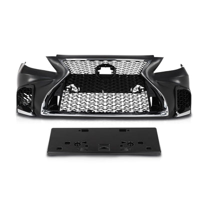 G-PLUS Front Bumper Set (Front Bumper, License Plate) Compatible with 2007-2009 LX LS460 to 18+ LS F-Sport Style 2Pcs