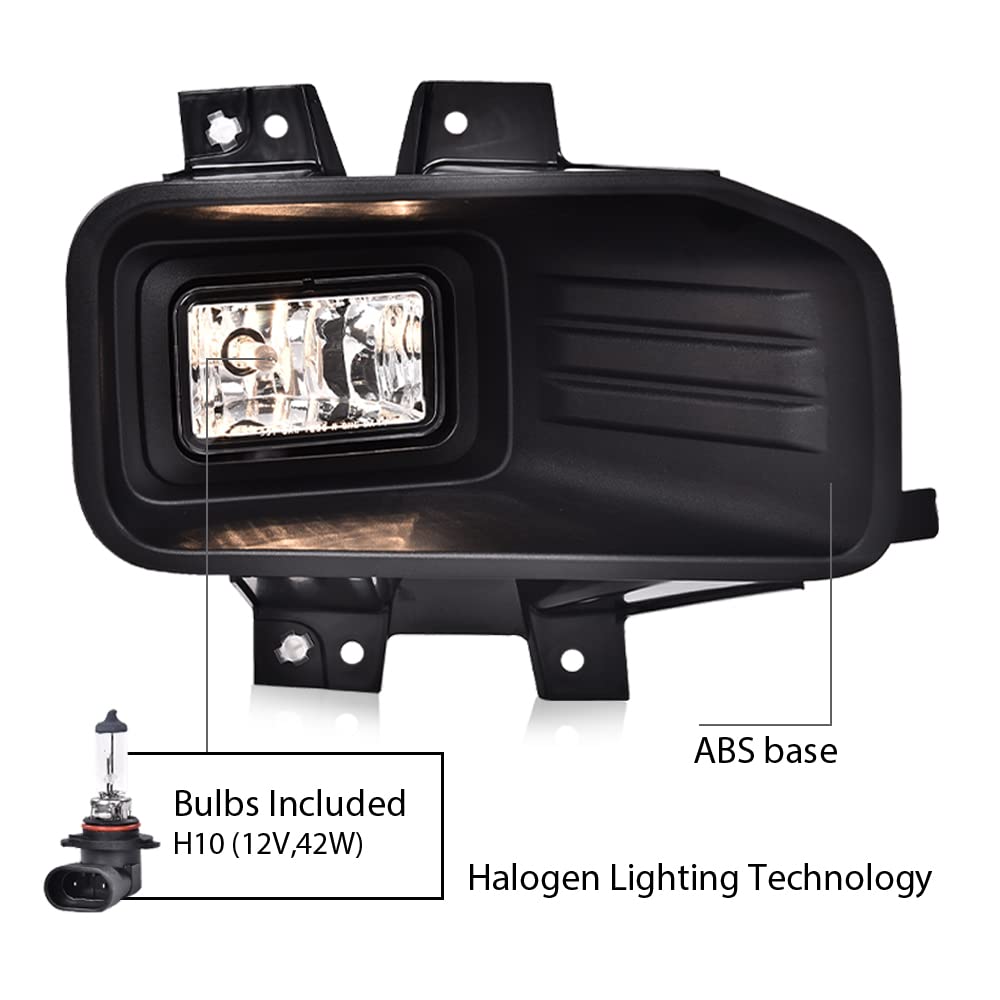 G-PLUS Fog Light Assembly Compatible with Ford F150 Pick Up 2018 2019 2020 Halogen Driver & Passenger Side Fog Lamps JL3Z15201A JL3Z15200A FL3Z15200B FL3Z15201B
