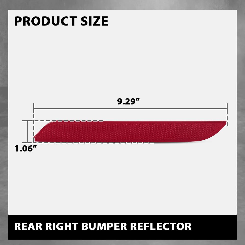 G-PLUS Rear Right Bumper Reflector, Compatible with BMW 320i 328i 328d 335i 428i 430i Base 2012-2017, Passenger Side, 63147382234, BM1185100