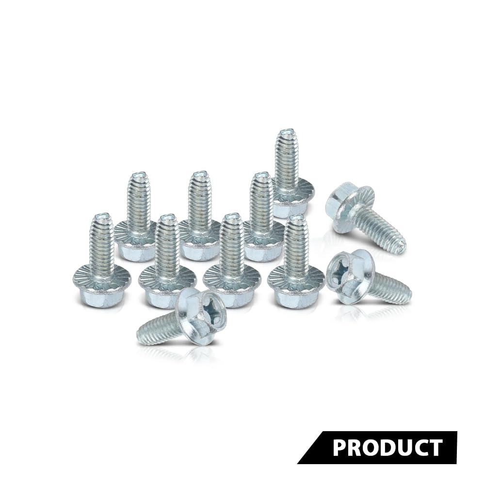 G-PLUS 100 License Plate Screws Compatible with Most Vehicles,#14x 3/4" (#1620), Hex/Phillips/Flat