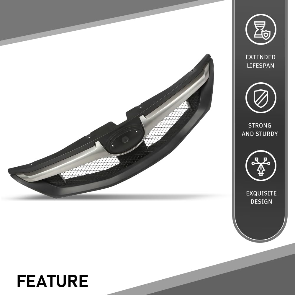 G-PLUS Front Bumper Upper Grille Compatible with Subaru WRX/WRX STI 2015-2017 Black Honeycomb Style 91121VA060