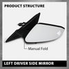 G-PLUS Power Mirror w/ 3-Pin Left Driver Side Compatible with Honda Civic DX 2016-2020/Fit Honda Civic LX 2015-2021 Manual Folding 76208TBAA03ZA-PFM 76208TBAC03ZA-PFM White