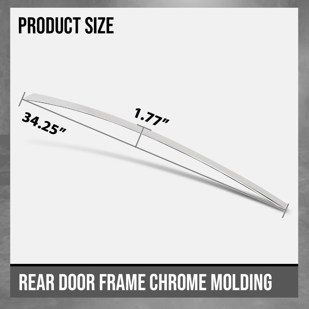 G-PLUS Rear Right Door Frame Chrome Molding Trim Compatible with Kia Optima 2011-2015 838602T000, 83860-2T000 Silver