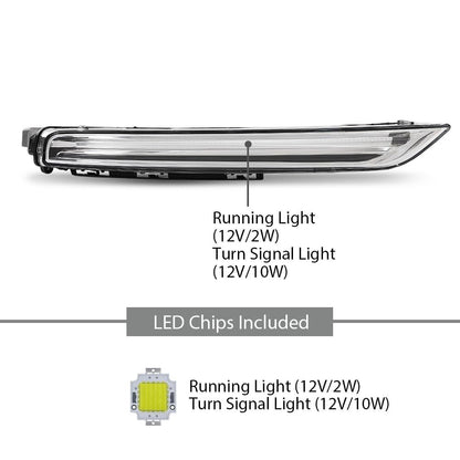G-PLUS Right LED Fog Lamps DRL Daytime Running Lights, Compatible with Porsche Cayenne 958 2015-2017, Passenger Side, 95863118230
