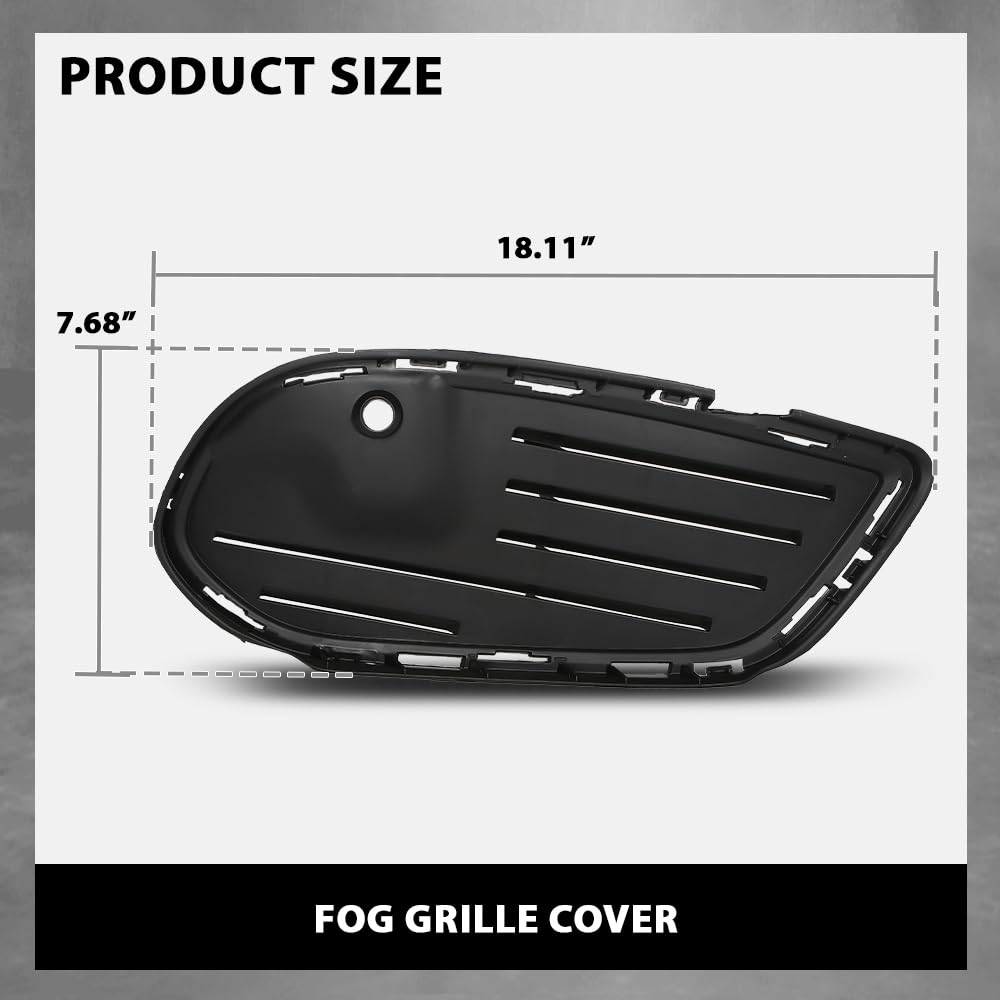 G-PLUS Front Bumper Fog Grille Cover Compatible with Benz C-Class W205 2015-2018,Fit Benz C300 (4Matic, Base) 2015-2018 2058854123, 2058854023