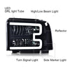 G-PLUS LED Headlights Compatible with Ford F250 F350 F450 F550 Super Duty 2005-2007 DRL BAR Headlamps Smoky Lens Black Housing Clear Reflector,faros delanteros