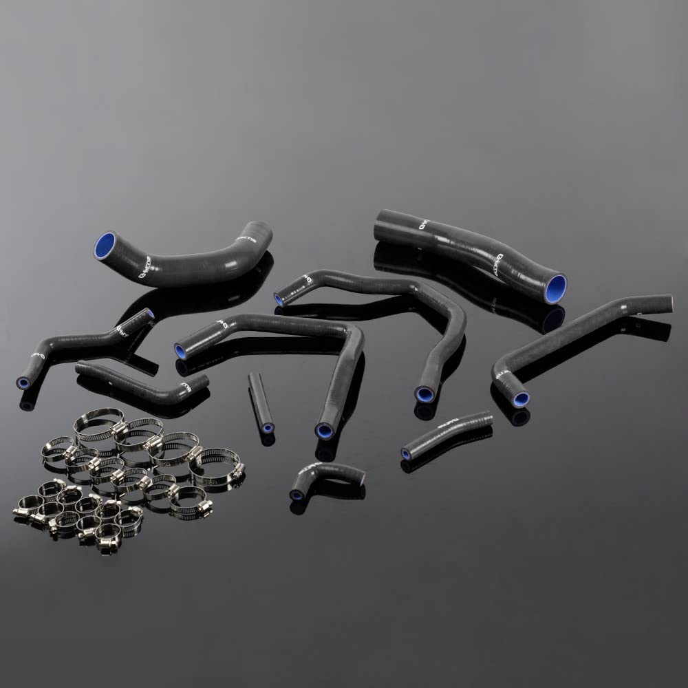 G-PLUS Silicone Radiator Hose Coolant Kit Clamps Compatible With Toyota Land Cruiser HDJ80 1HD-T/FT 4.2L,Black