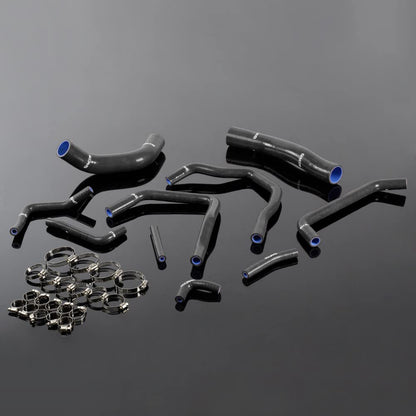 G-PLUS Silicone Radiator Hose Coolant Kit Clamps Compatible With Toyota Land Cruiser HDJ80 1HD-T/FT 4.2L,Black