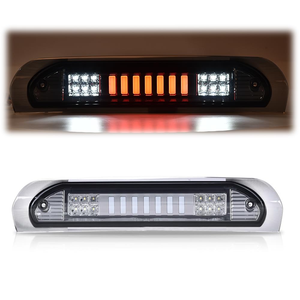 G-PLUS LED Third Brake Light Compatible With 2002-08 Dodge RAM 1500/2003-09 Dodge RAM 2500 3500 3RD LED Bar Brake/Cargo Lamp,Type I (Chrome Housing Smoky Lens)