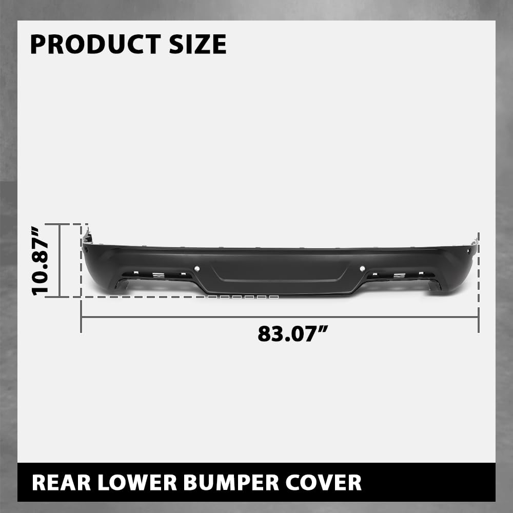 G-PLUS Rear Lower Bumper Cover Fascia, Compatible with Ford Explorer Limited/Platinum/Sport Sport Utility 4-Door 2018-2019, FO1115139, JB5Z17K835DA