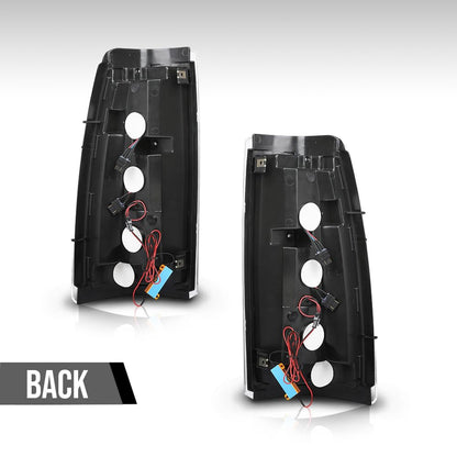 G-PLUS LED Tube Tail Lights Fit Chevy Silverado 1500 2500 & HD 99-02/Fit GMC Sierra 1500 2500&HD 99-06,Driver & Passenger,Brake Lamps Red/Chrome w/White light Bar Luces Traseras Faros TraserosAssembly