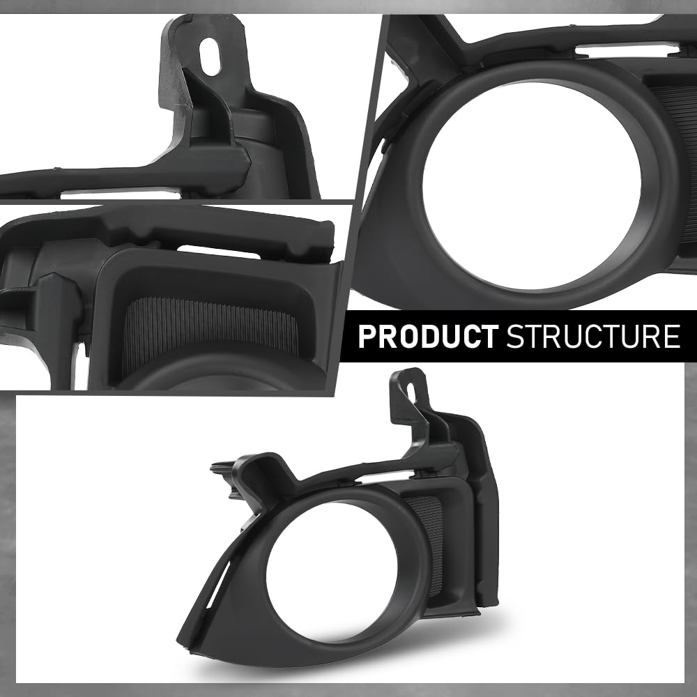 G-PLUS Pair Front Fog Light Bezel, Compatible with Toyota Highlander 2014 2015 2016, Bumper Cover Trims, Left Driver & Right Passenger Side 2PCS, TO1039178, TO1038178