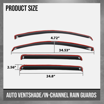 G-PLUS in-Channel Window Visors Window Deflectors Side Wind Deflector Compatible with Chevy Colorado Crew Cab 2023-2025 Fit GMC Canyon Crew Cab 2025 Not Fit Extended/Double Cab 4PCS Smoke