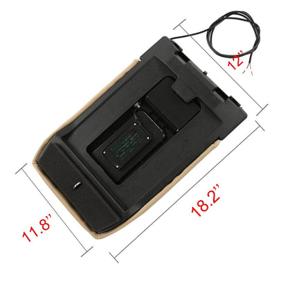 G-PLUS Center Console Lid Repair Kit Arm Rest Latch Compatible with 1999-2007 GMC Sierra/Yukon/Chevy Silverado/Suburban/Tahoe, #19127364 19127365 19127366 (Beige, W/Charging)