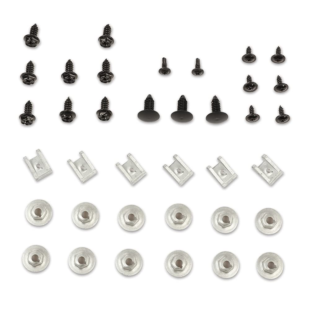 G-PLUS Bumper Filler Screw Install Kit Compatible with 1981-1987 Buick Regal ALL 2 Door Models 16pcs Front & Rear Bumper Filler Screw Hardware Install Kit