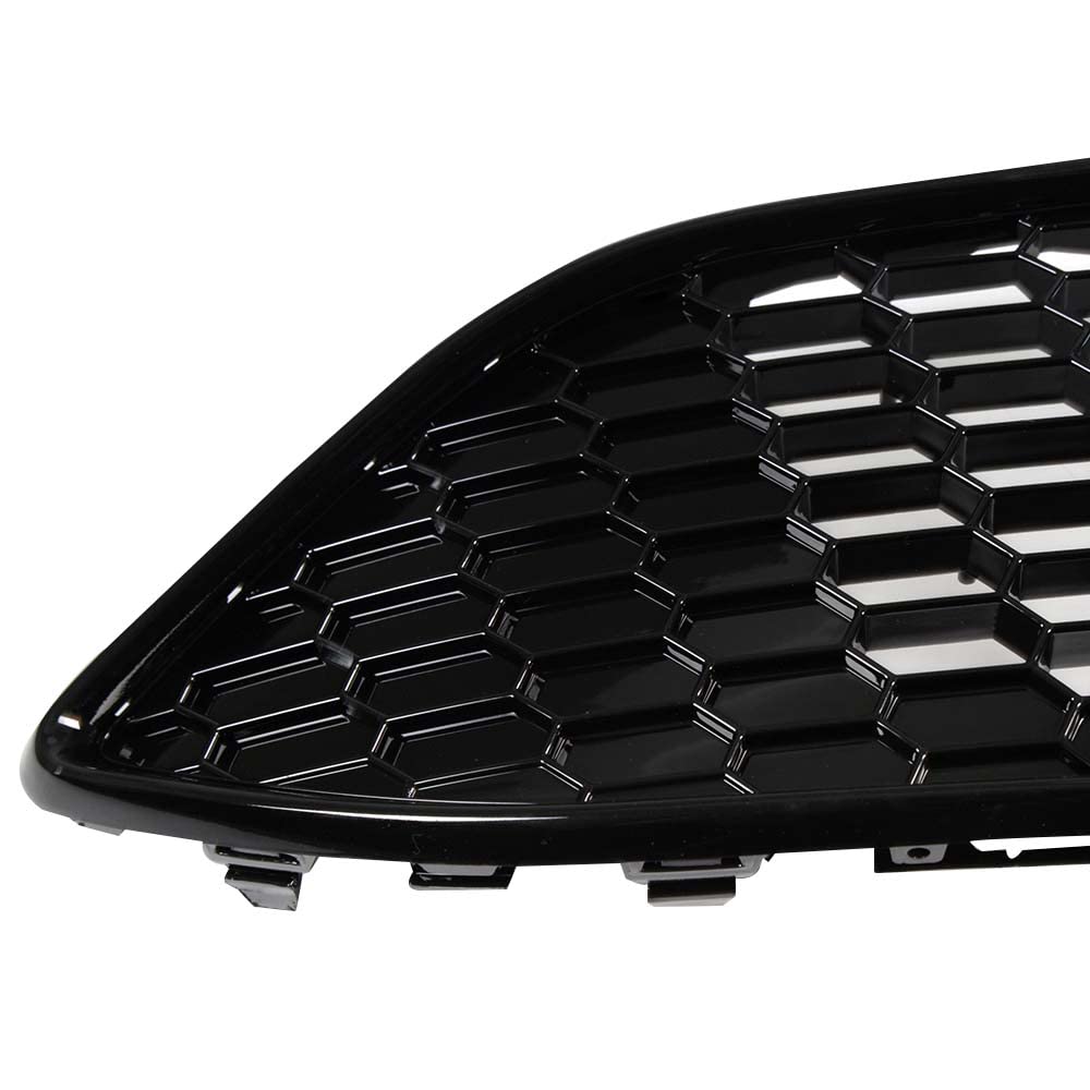 G-PLUS Front Bumper Upper Grille Compatible with Ford Focus S & SE 2015-2018 Replace for F1EZ-8200A, F1EZ-8200B Mesh Grill Honeycomb Style Black