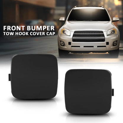 G-PLUS Front Bumper Tow Hook Cover Cap 2Pcs Compatible with Toyota RAV4 2009-2012 532860R020