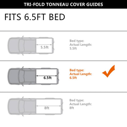 G-PLUS Hard Tri-Fold Truck Tonneau Cover Compatible with 2005-2011 Dodge Dakota Quad Cab/Standard Cab 6'5" Standard Short Bed