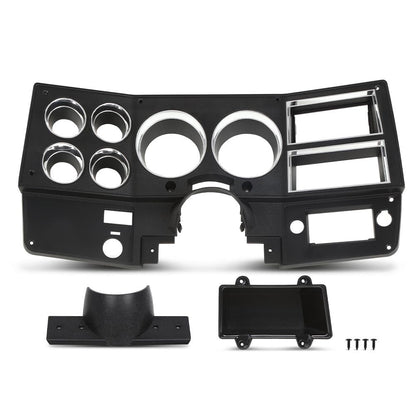 G-PLUS Dash Instrument Bezel w/Wiper Switch Hole Storage Box Compatible with 1981-1983 Chevy GMC Truck Blazer Suburban Black 14023004